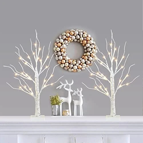 PABIPABI Home Decorations 2 Pack Lighted Birch Tree 24 LED 24'' Money Tree Bonsai Tree Artificial Tree Lights Battery Powered Timer Tabletop Ceterpieces Tree For Home Party Wedding Decor 3 PABIPABI Home Decorations 2 Pack Lighted Birch Tree 24 LED 24'' Money Tree Bonsai Tree Artificial Tree Lights Battery Powered Timer Tabletop Ceterpieces Tree For Home Party Wedding Decor
