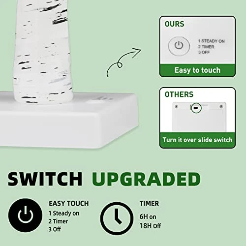 PABIPABI Home Decorations 2 Pack Lighted Birch Tree 24 LED 24'' Money Tree Bonsai Tree Artificial Tree Lights Battery Powered Timer Tabletop Ceterpieces Tree For Home Party Wedding Decor 4 PABIPABI Home Decorations 2 Pack Lighted Birch Tree 24 LED 24'' Money Tree Bonsai Tree Artificial Tree Lights Battery Powered Timer Tabletop Ceterpieces Tree For Home Party Wedding Decor - Image 2