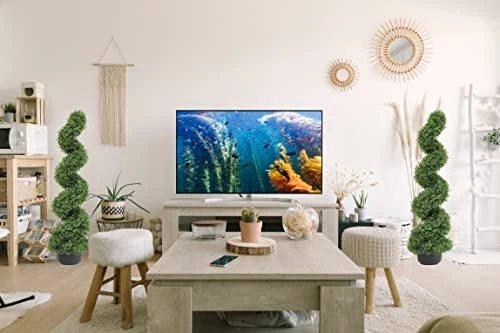 Two 43.3 Inch/3.6 Ft Artificial Spiral Topiary Trees Boxwood Spiral Trees Artificial Topiaries Trees 7 Two 43.3 Inch/3.6 Ft Artificial Spiral Topiary Trees Boxwood Spiral Trees Artificial Topiaries Trees - Image 5