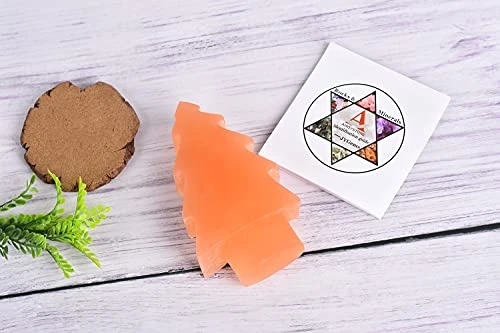 AMOYSTONE Orange Selenite Crystal Christmas Tree Ornaments Nature Crystal Decorative Tree Statue Reiki Home Decor Christmas Stocking Stuffer 5.0" 1PC 6 AMOYSTONE Orange Selenite Crystal Christmas Tree Ornaments Nature Crystal Decorative Tree Statue Reiki Home Decor Christmas Stocking Stuffer 5.0" 1PC - Image 4