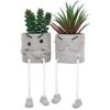 SEMSOIIO 2 Pcs Fake Plants In Cement Pot With Hanging Legs, Creative Artificial Faux Succulent For Home/Office Decor (Tongue & Smoking) -Artificial Trees Store 41e95x2n1mL