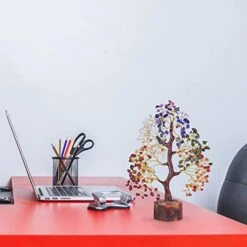 FASHIONZAADI Seven Chakra Tree - Crystal Gifts - Crystal Tree Of Life - Tree Of Life Decor - Gem Tree - Luck Crystal - Tree Of Life Chakra Stones - Crystal Bonsai Tree - Crystal For Desk - Money Tree -Artificial Trees Store 41eYXmBTUFL