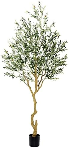 Nafresh Tall Faux Olive Tree,7ft(84in) Realistic Potted Silk Artificial Olive Tree, Fake Olive Trees Indoor With Green Leaves And Big Fruits For Home Office Living Room Bedroom Stairs Foyer Decor. 10 Nafresh Tall Faux Olive Tree,7ft(84in) Realistic Potted Silk Artificial Olive Tree, Fake Olive Trees Indoor With Green Leaves And Big Fruits For Home Office Living Room Bedroom Stairs Foyer Decor. - Image 8