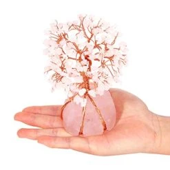 Money Tree Crystal Rose Quartz Pink Healing Tree Quartz Tree Natural Rose Quartz Of Life Ornament Reiki Crystals Feng Shui Luck Figurine For Office Home Table Decoration Wealth And Health -Artificial Trees Store 41iUXLoF1JL