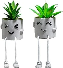 Lavenor Artificial Potted Plant Fake Succulent Plant Cute Hanging Leg Emotional Cement Potted Succulents Decor For Desk Shelf Bedroom Living Room And Office Decoration(Type A + Type C) 29 Lavenor Artificial Potted Plant Fake Succulent Plant Cute Hanging Leg Emotional Cement Potted Succulents Decor For Desk Shelf Bedroom Living Room And Office Decoration(Type A + Type C) -Artificial Trees Store 41ibWgab1oL. AC
