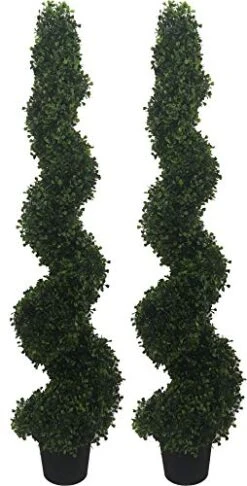 VOPVZVKO Two Artificial Outdoor 4' Spiral Boxwood Topiary UV Rated! Free Returns! 10 VOPVZVKO Two Artificial Outdoor 4' Spiral Boxwood Topiary UV Rated! Free Returns! -Artificial Trees Store 41ifTyPw7XL