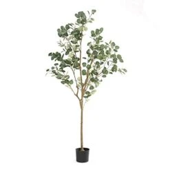 DIIGER Artificial Tree Plant Eucalyptus Tree 6FT Tall, Modern Large Fake Plant Decor In Pot For Indoor Outdoor,Home Office Perfect Housewares Gift Decoration, 71 In Eucalyptus Tree