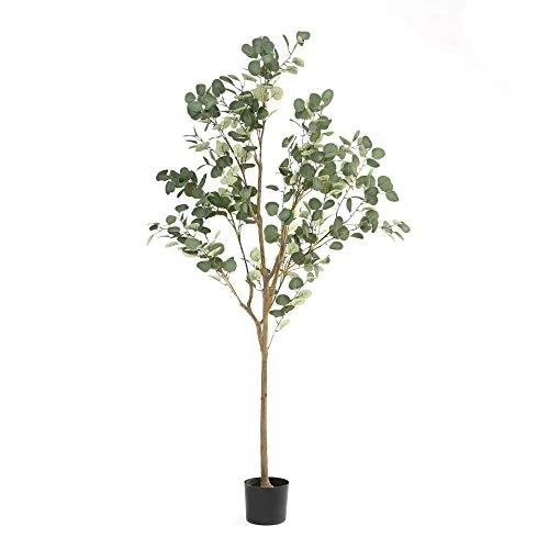 DIIGER Artificial Tree Plant Eucalyptus Tree 6FT Tall, Modern Large Fake Plant Decor In Pot For Indoor Outdoor,Home Office Perfect Housewares Gift Decoration, 71 In Eucalyptus Tree 3 DIIGER Artificial Tree Plant Eucalyptus Tree 6FT Tall, Modern Large Fake Plant Decor In Pot For Indoor Outdoor,Home Office Perfect Housewares Gift Decoration, 71 In Eucalyptus Tree