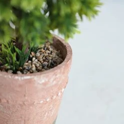 （3 Pack） Faux Small Topiary Tree In Stone Basin 13inchs Height Artificial Boxwood Tree Grass Potted Faux Plant For Home Office Table Desk Shelves Decor -Artificial Trees Store 41joLvEDIML