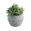 FAVRD Artificial Succulents In Cement Pot Environmentally Conscious Partly Recycled Fake Plants Artificial Plants Indoor Home Office Decor Desk Faux Plants, 8.5 X 8.5 X 8.75 Inches, Green, (10181-A) -Artificial Trees Store 41jzBIJZZ9S