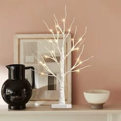 PEIDUO Artificial Tree For Table Decor, Battery Powered Tree Lights With Timer, Lighted Birch Tree With LED Lights For Home, Bedroom, Office, Living Room, Wedding Decor (2FT 24LT Warm White) -Artificial Trees Store 41l5jPo3hxL