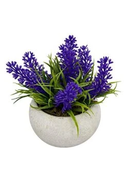 Artificial Mini Potted Flower Plants (3-Set) | Pink, White, Purple Floral Set | Fake Plant | Office Decor, Bathroom Decor, Farmhouse Decor, Kitchen Decor | Faux Topiary Decore | Home Decor Clearance -Artificial Trees Store 41lOHPxYIwL