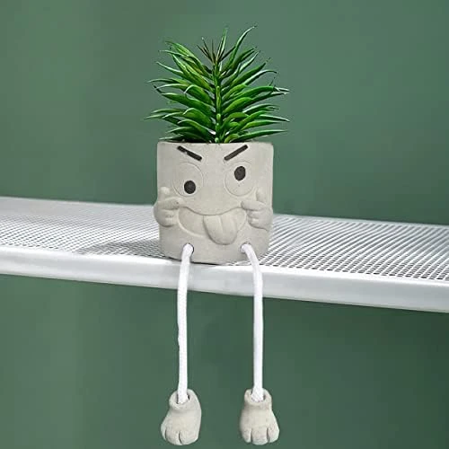 Lavenor Artificial Potted Plant Fake Succulent Plant Cute Hanging Leg Emotional Cement Potted Succulents Decor For Desk Shelf Bedroom Living Room And Office Decoration(Type A + Type C) 16 Lavenor Artificial Potted Plant Fake Succulent Plant Cute Hanging Leg Emotional Cement Potted Succulents Decor For Desk Shelf Bedroom Living Room And Office Decoration(Type A + Type C) - Image 14