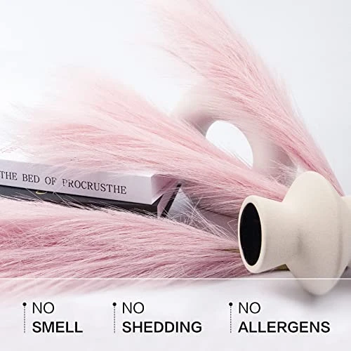 6 PCS Faux Pampas Grass 17"/44cm Artificial Fluffy Pompas Grass Fake Pampas Grass 7 Branches For Wedding Party Bedroom Boho Home Decor (034 Light Pink) 4 6 PCS Faux Pampas Grass 17"/44cm Artificial Fluffy Pompas Grass Fake Pampas Grass 7 Branches For Wedding Party Bedroom Boho Home Decor (034 Light Pink) - Image 2