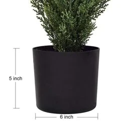 DearHouse 2 Pack 4 Foot Artificial Topiary Cedar Trees Potted Indoor Outdoor Plants, Artificial Cedar Topiary Trees Uv Rated Potted Plants In Plastic Pot -Artificial Trees Store 41ner81LWCL