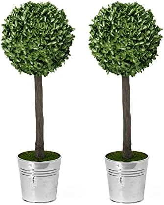 Barnyard Designs 3ft (36”) Artificial Boxwood Topiary Ball Plant, Front Porch Home Decor, Faux Fake Plant Decoration, (Single) 9 Barnyard Designs 3ft (36”) Artificial Boxwood Topiary Ball Plant, Front Porch Home Decor, Faux Fake Plant Decoration, (Single) - Image 7