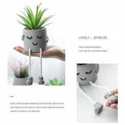 Zerzsy 3pcs Creative Artificial Succulents With Gray Flower Pots, Mini Potted Succulents For Home Decor And Gift Choice. -Artificial Trees Store 41oYjTRYFsL