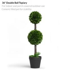 Barnyard Designs 3ft (36”) Artificial Boxwood Topiary Ball Plant, Front Porch Home Decor, Faux Fake Plant Decoration, (Single) 19 Barnyard Designs 3ft (36”) Artificial Boxwood Topiary Ball Plant, Front Porch Home Decor, Faux Fake Plant Decoration, (Single) -Artificial Trees Store 41pNEvSfQiL