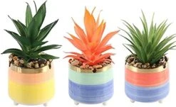 Letinaner Artificial Succulent Plants Faux Pineapple In Pots Artificial Plants Greenery Decorations For Hotel Restaurant Home Office Kitchen Table, Set Of 3 -Artificial Trees Store 41pNIh2kvSL. AC