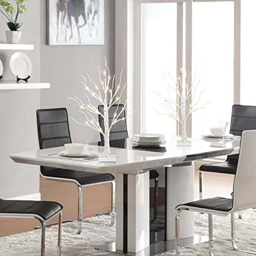 PABIPABI Home Decorations 2 Pack Lighted Birch Tree 24 LED 24'' Money Tree Bonsai Tree Artificial Tree Lights Battery Powered Timer Tabletop Ceterpieces Tree For Home Party Wedding Decor 5 PABIPABI Home Decorations 2 Pack Lighted Birch Tree 24 LED 24'' Money Tree Bonsai Tree Artificial Tree Lights Battery Powered Timer Tabletop Ceterpieces Tree For Home Party Wedding Decor - Image 3