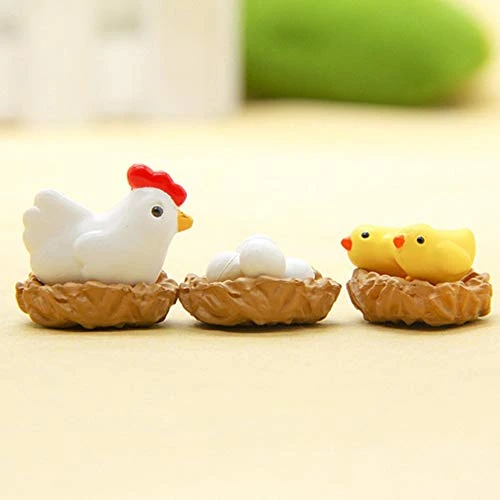 Everd1487HH 12Pcs Miniature Hen Chicken Family Egg Statue Figurine Garden Decor,Novely And Funny Home Ornaments Children Gift-one 6 Everd1487HH 12Pcs Miniature Hen Chicken Family Egg Statue Figurine Garden Decor,Novely And Funny Home Ornaments Children Gift-one - Image 4