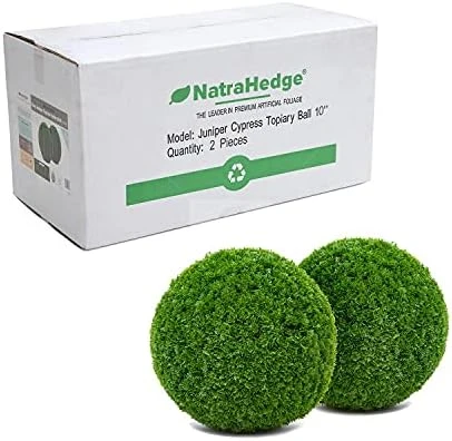 NatraHedge Artificial Topiary Ball Set - Faux Foliage Balls For Garden, Wedding, Home Décor, And Backyard (Juniper Cypress - 10" X 10" - 2 Pack) 8 NatraHedge Artificial Topiary Ball Set - Faux Foliage Balls For Garden, Wedding, Home Décor, And Backyard (Juniper Cypress - 10" X 10" - 2 Pack) - Image 6