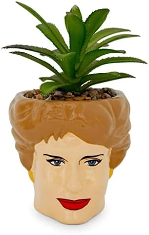 Silver Buffalo The Golden Girls Sophia Face Mini Ceramic Planter Decor | Official TV Show Collectible | Small Flower Pot For Indoor Plants, Includes Artificial Succulent | 3 Inches 9 Silver Buffalo The Golden Girls Sophia Face Mini Ceramic Planter Decor | Official TV Show Collectible | Small Flower Pot For Indoor Plants, Includes Artificial Succulent | 3 Inches - Image 7