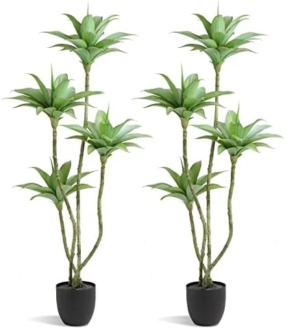 Waoops Artificial Trees Faux Water Lilies With 4 Heads In Pot 4.6 Ft Fake Tree Greenery Plants For Outdoor Indoor Decor Home Office Garden Housewarming Gift (4.6 Feet-1 Pack) 8 Waoops Artificial Trees Faux Water Lilies With 4 Heads In Pot 4.6 Ft Fake Tree Greenery Plants For Outdoor Indoor Decor Home Office Garden Housewarming Gift (4.6 Feet-1 Pack) - Image 6