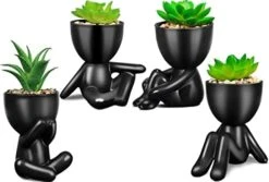 SEMSOIIO 2 Pcs Fake Plants In Cement Pot With Hanging Legs, Creative Artificial Faux Succulent For Home/Office Decor (Tongue & Smoking) 21 SEMSOIIO 2 Pcs Fake Plants In Cement Pot With Hanging Legs, Creative Artificial Faux Succulent For Home/Office Decor (Tongue & Smoking) -Artificial Trees Store 41sNi8KNuiL. AC