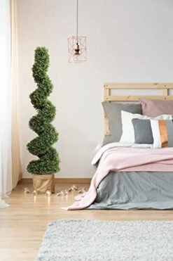 59 Inch Artificial Boxwood Topiary Tree Spiral Plants Fake Faux Plant Decor In Plastic Pot Green Indoor Or Outdoor, Set Of 2 -Artificial Trees Store 41t1obr3D0L