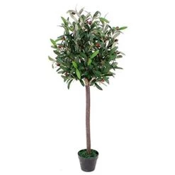 Leaf Design UK Artificial Olive Tree In Black Plastic Pot, 90cm (3ft)