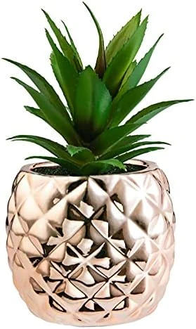 Golden Pineapple Ananas Potted Artificial Succulents Faux Plants Home Office Tabletop Decoration (Gold) 12 Golden Pineapple Ananas Potted Artificial Succulents Faux Plants Home Office Tabletop Decoration (Gold) - Image 10