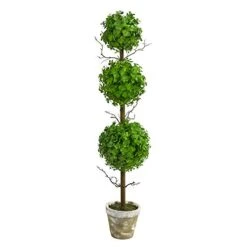 3ft. Eucalyptus Triple Ball Topiary Artificial Tree