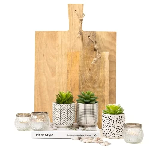 Kurrajong Farmhouse Artificial Succulents In Pots | Set Of 3 Black And White Ceramic Pots With Green Succulents Artificial | Faux Plants Indoor Fake Plants In Pots 4.75" High 7 Kurrajong Farmhouse Artificial Succulents In Pots | Set Of 3 Black And White Ceramic Pots With Green Succulents Artificial | Faux Plants Indoor Fake Plants In Pots 4.75" High - Image 5