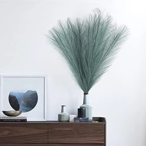 Eyamumo 7 Stems Faux Pampas Grass 17.7''/45cm Tall, Small Fluffy Pompas Decor, Fake Artificial Pampas Grass For Floor Vase Home Office Boho Decor, MalachiteGreen Faux Pompas Grass 8 Eyamumo 7 Stems Faux Pampas Grass 17.7''/45cm Tall, Small Fluffy Pompas Decor, Fake Artificial Pampas Grass For Floor Vase Home Office Boho Decor, MalachiteGreen Faux Pompas Grass - Image 6