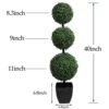 Momoplant Artificial Topiaries Ball Tree Outdoor, 3.3ft Fake Topiary Triple Ball Boxwood Trees(2 Pieces), Faux Shrubs Plants Potted Green Decorative Indoor Porch Or Garden（40inch） -Artificial Trees Store 41ylaXn6JSL