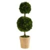 2.5ft. Preserved Boxwood Double Ball Topiary Tree In Decorative Planter (T1001) -Artificial Trees Store 41yomFyhJqL