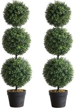 Momoplant (2 Pack Artificial Cypress Topiary Ball Tree -Triple Ball Boxwood- 37Inchs Triple Ball Boxwood Indoor/Outdoor Topiaries Trees - Artificial Outdoor Plants Cypress Plant 13 Momoplant (2 Pack Artificial Cypress Topiary Ball Tree -Triple Ball Boxwood- 37Inchs Triple Ball Boxwood Indoor/Outdoor Topiaries Trees - Artificial Outdoor Plants Cypress Plant -Artificial Trees Store 51 fKTOGuLL. AC