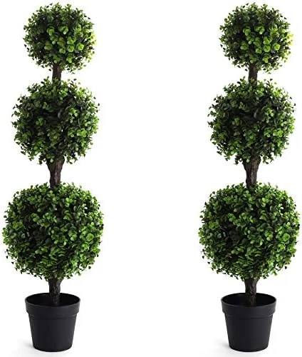 Bornbridge Artificial Boxwood Topiary Ball Tree - 4' Boxwood Ball Tree - Indoor/Outdoor Topiary Trees - Boxwood Artificial Outdoor Plants - Lifelike Wintergreen Boxwood Plant (2 Pack) 6 Bornbridge Artificial Boxwood Topiary Ball Tree - 4' Boxwood Ball Tree - Indoor/Outdoor Topiary Trees - Boxwood Artificial Outdoor Plants - Lifelike Wintergreen Boxwood Plant (2 Pack) - Image 4