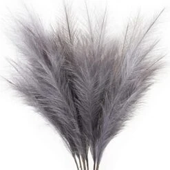 ZIFTY 7-Pcs 38"/3.1FT Faux Pampas Grass Large Tall Fluffy Artificial Fake Flower Boho Decor Bulrush Reed Grass For Vase Filler Farmhouse Home Wedding Decor (Black) -Artificial Trees Store 51 uggkNFL. AC