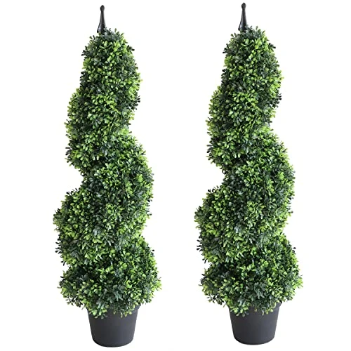 Momoplant Artificial Topiaries Outdoor Boxwood Trees, Spiral Topiary Tree 3 Ft(2 Pieces) Faux Topiary Tree Outdoor Feaux Plant For Decorative Indoor/Outdoor/Garden (35inch) 3 Momoplant Artificial Topiaries Outdoor Boxwood Trees, Spiral Topiary Tree 3 Ft(2 Pieces) Faux Topiary Tree Outdoor Feaux Plant For Decorative Indoor/Outdoor/Garden (35inch)