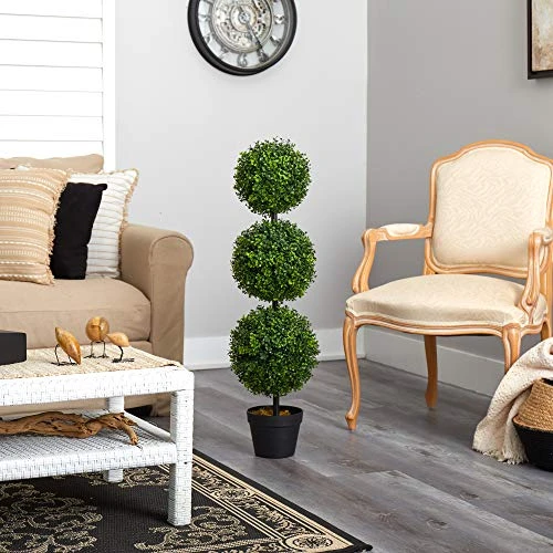 3ft. Boxwood Triple Ball Topiary Artificial Tree (Indoor/Outdoor) 4 3ft. Boxwood Triple Ball Topiary Artificial Tree (Indoor/Outdoor) - Image 2