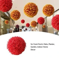 Artificial Boxwood Ball Red 8in,10in,12in,14in,16in,18in,20in,22in,24in Boxwood Topiary Ball,Nearly Natural,Realistic Ball Shaped,Fake Plant Boxwood Decorative Balls -1 Piece ( Size : Ø55cm(22in) ) -Artificial Trees Store 51132LEMA9L