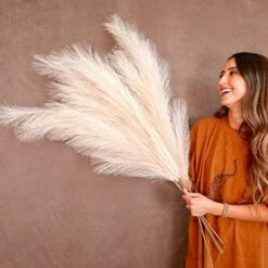 31Mod Faux Pampas Grass With 4 Large Artificial Pampas Grass Stems — 43" (Set Of 4), No-Shedding And Low Maintenance Pampas Grass Decor, Fake Pampas Grass, Pampas Grass Large, Boho Decor (43") 15 31Mod Faux Pampas Grass With 4 Large Artificial Pampas Grass Stems — 43" (Set Of 4), No-Shedding And Low Maintenance Pampas Grass Decor, Fake Pampas Grass, Pampas Grass Large, Boho Decor (43") -Artificial Trees Store 511EN3CTOAL. AC
