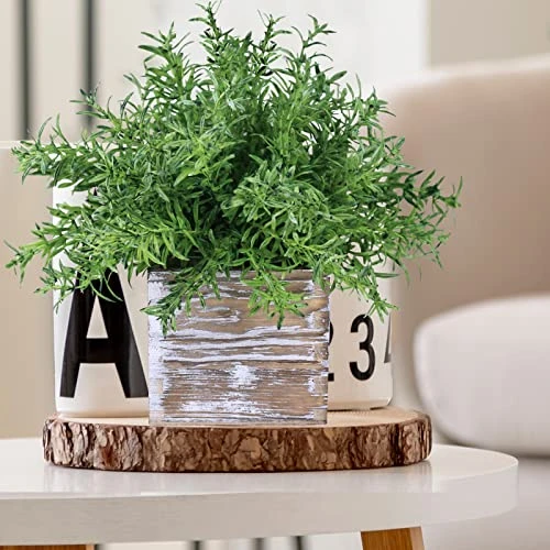 Set Of 3 Assorted Small Potted Plants Fake Eucalyptus Plants And Rosemary Plant In Rustic Wooden Planters For Mother Gifts Farmhouse Table Centerpiece Bathroom Shelf Office Desk Indoor Greenery Decor 6 Set Of 3 Assorted Small Potted Plants Fake Eucalyptus Plants And Rosemary Plant In Rustic Wooden Planters For Mother Gifts Farmhouse Table Centerpiece Bathroom Shelf Office Desk Indoor Greenery Decor - Image 4