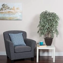 Vickerman 4' Artificial Variegated Smilax Bush, Brown Plastic Container. -Artificial Trees Store 511yGY2piOL