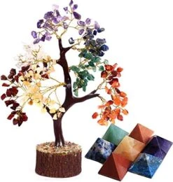 FASHIONZAADI Seven Chakra Tree - Crystal Gifts - Crystal Tree Of Life - Tree Of Life Decor - Gem Tree - Luck Crystal - Tree Of Life Chakra Stones - Crystal Bonsai Tree - Crystal For Desk - Money Tree -Artificial Trees Store 5123CuLUj2L. AC
