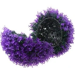 VOSAREA Artificial Topiary Plant Ball Eucalyptus Leaf Decorative Ball Decorative Topiary Balls For Garden Backyard Balcony Wedding (Purple) -Artificial Trees Store 5126ndyXyqL 1