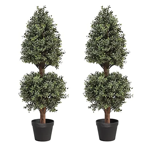 Momoplant 35Inch-3' Ice Cream Ball Artificial Plants Tree Shaped Boxwood Topiary Cone Topiaries Bushes Ball Potted Fake Plants Outdoor/Indoor Decor(Set Of 2) 3 Momoplant 35Inch-3' Ice Cream Ball Artificial Plants Tree Shaped Boxwood Topiary Cone Topiaries Bushes Ball Potted Fake Plants Outdoor/Indoor Decor(Set Of 2)