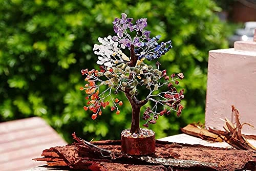 SUBSH Seven Chakra Natural Healing Gemstone Crystal Bonsai Fortune Money Tree For Good Luck, Wealth & Prosperity Home Office Kitchen Décor Spiritual Gift (Golden Wire And 300 Beads) Size 10-12 Inches 7 SUBSH Seven Chakra Natural Healing Gemstone Crystal Bonsai Fortune Money Tree For Good Luck, Wealth & Prosperity Home Office Kitchen Décor Spiritual Gift (Golden Wire And 300 Beads) Size 10-12 Inches - Image 5